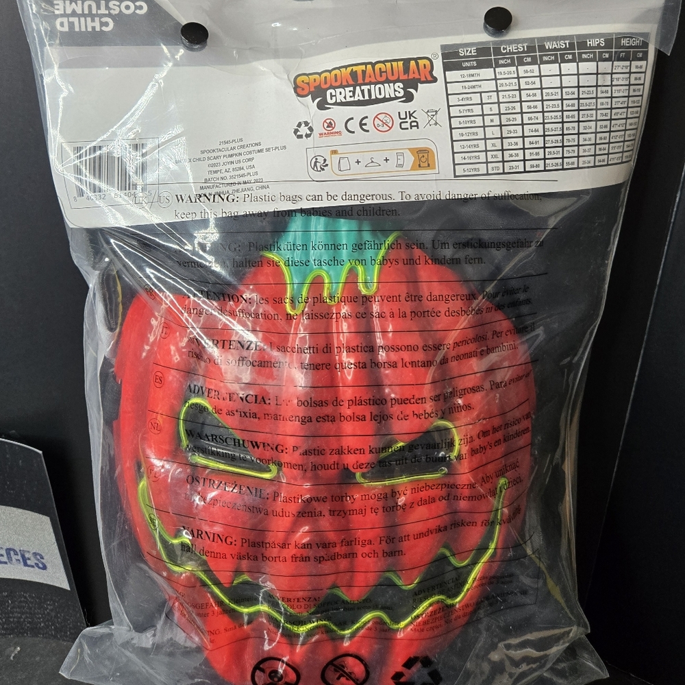 Spooktacular Creations Pumpkin Scarecrow Child Costume Plus Size - Picture 2 of 2